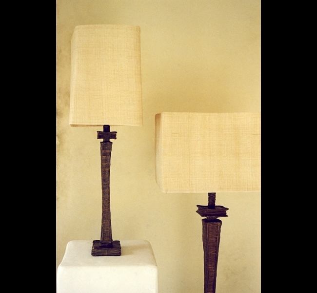 Heairly etched and textured bronze makes these floor and table lamps a beautiful addition to the most elegant interior, made by artist Hannah Woodhouse. 