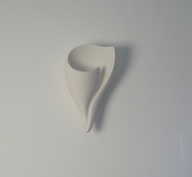 Stunning Wall Applique, Wall Light in hand sculpted white plaster, shell wall light, Shell Wall Applique, Shell Applique Murale, by Hannah Woodhouse. 